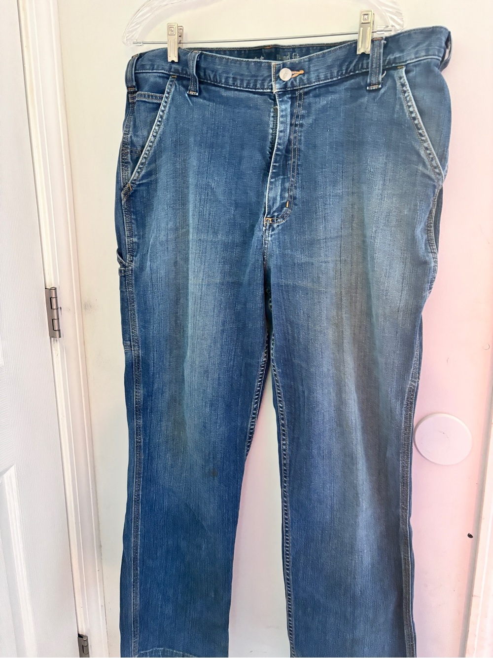 Carhartt Rugged Fit Steaight Leg Men's Blue Relaxed Fit Jeans 40 x 29